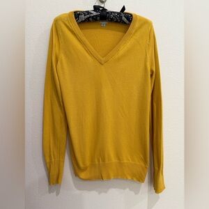 A New Day Women’s Mustard Yellow V-neck Pullover Knit Sweater, Small